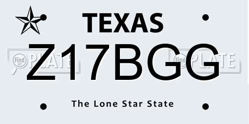 Z17BGG Texas License Plate
