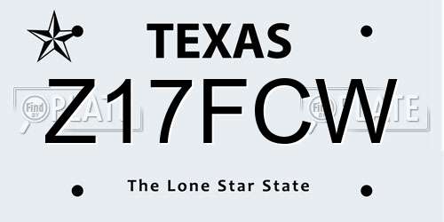 Z17FCW Texas License Plate