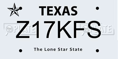 Z17KFS Texas License Plate