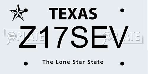 Z17SEV Texas License Plate