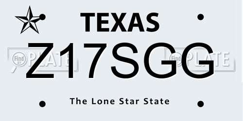 Z17SGG Texas License Plate