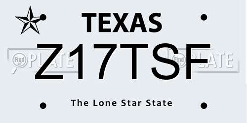 Z17TSF Texas License Plate