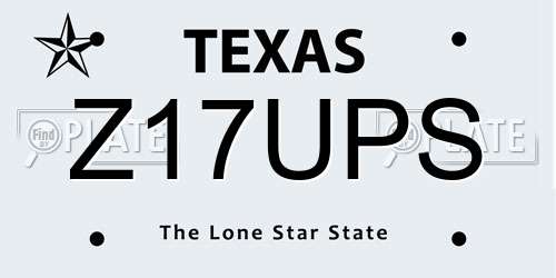 Z17UPS Texas License Plate