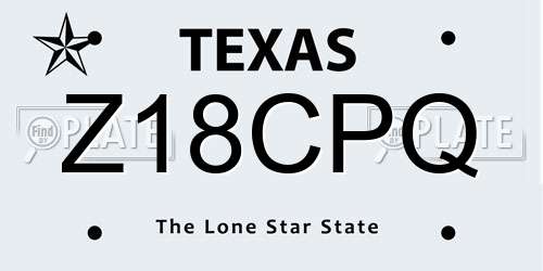 Z18CPQ Texas License Plate