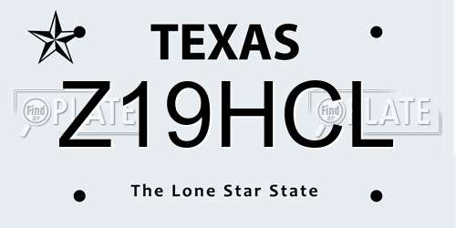 Z19HCL Texas License Plate