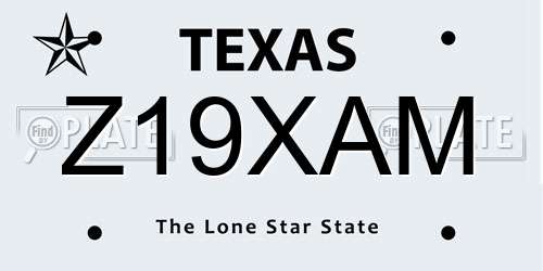 Z19XAM Texas License Plate