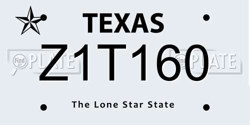 Z1T160 Texas License Plate