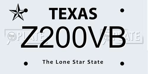 Z200VB Texas License Plate