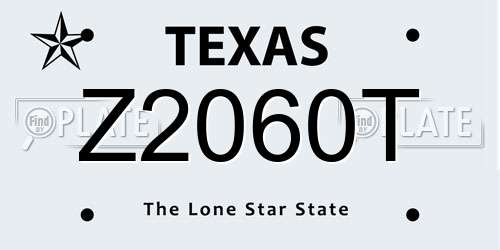 Z2060T Texas License Plate