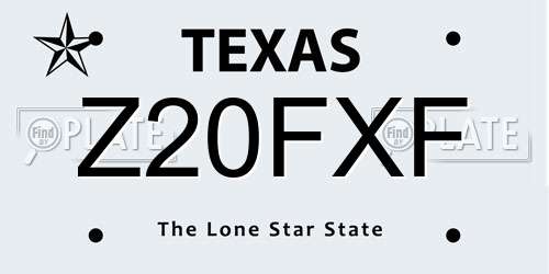 Z20FXF Texas License Plate