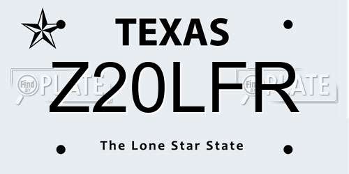 Z20LFR Texas License Plate