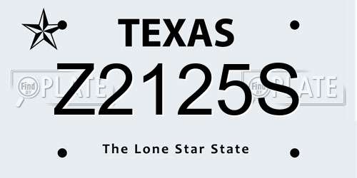 Z2125S Texas License Plate