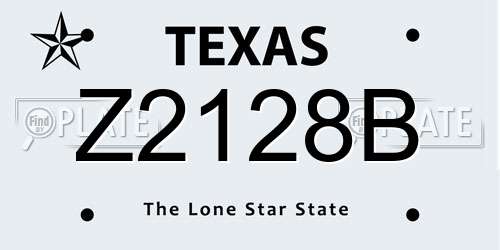Z2128B Texas License Plate