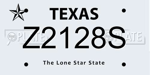Z2128S Texas License Plate