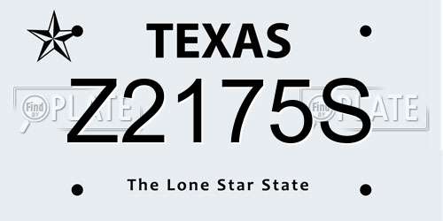 Z2175S Texas License Plate