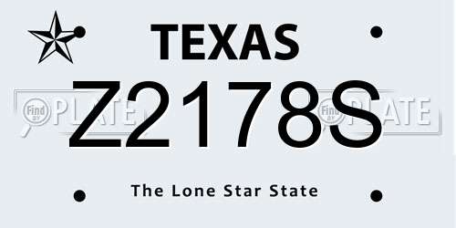 Z2178S Texas License Plate