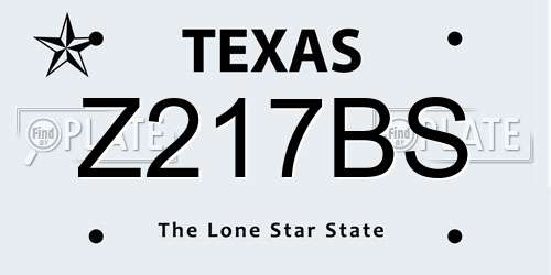Z217BS Texas License Plate