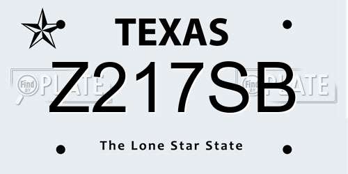Z217SB Texas License Plate