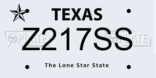Z217SS Texas License Plate