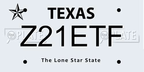Z21ETF Texas License Plate