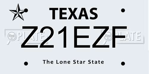 Z21EZF Texas License Plate