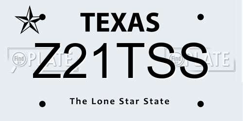 Z21TSS Texas License Plate