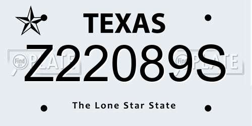 Z22089S Texas License Plate