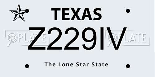Z229IV Texas License Plate