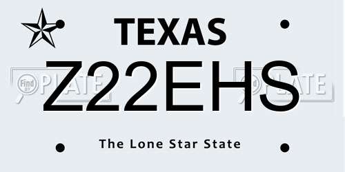 Z22EHS Texas License Plate