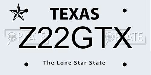 Z22GTX Texas License Plate