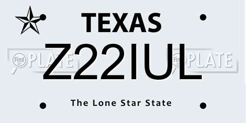Z22IUL Texas License Plate