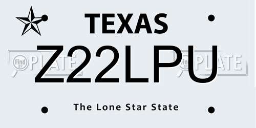 Z22LPU Texas License Plate