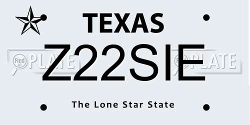 Z22SIE Texas License Plate