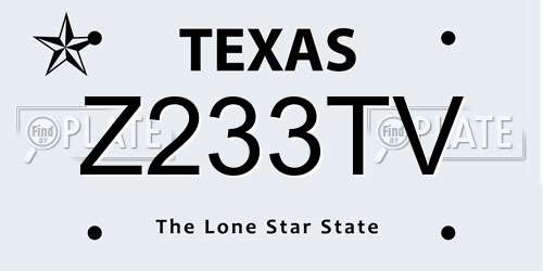 Z233TV Texas License Plate