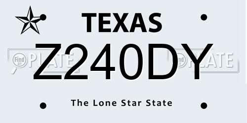 Z240DY Texas License Plate