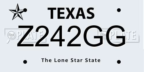 Z242GG Texas License Plate