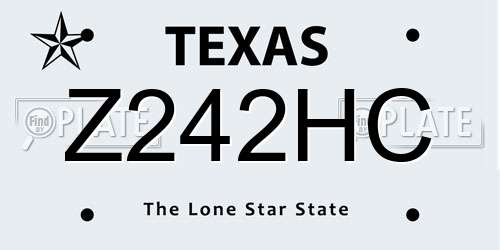 Z242HC Texas License Plate