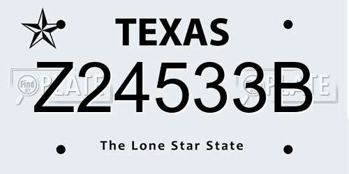 Z24533B Texas License Plate