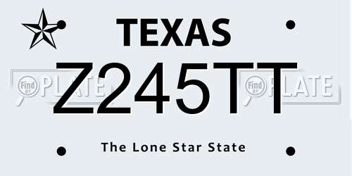 Z245TT Texas License Plate