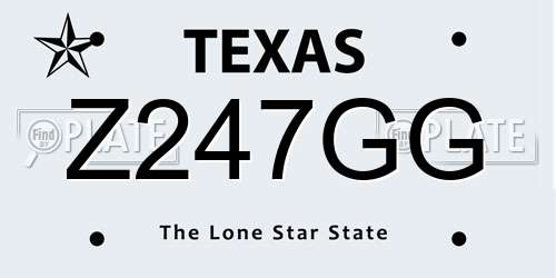 Z247GG Texas License Plate