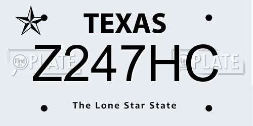 Z247HC Texas License Plate