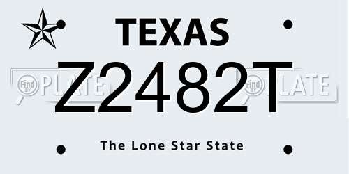 Z2482T Texas License Plate