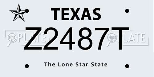 Z2487T Texas License Plate