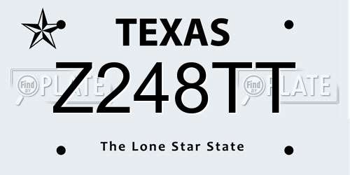 Z248TT Texas License Plate