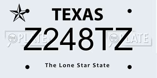 Z248TZ Texas License Plate