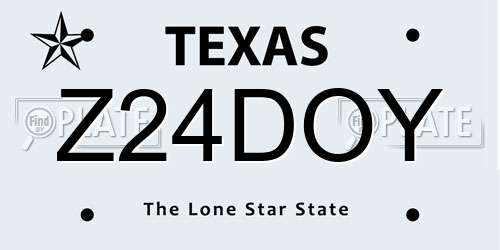 Z24DOY Texas License Plate