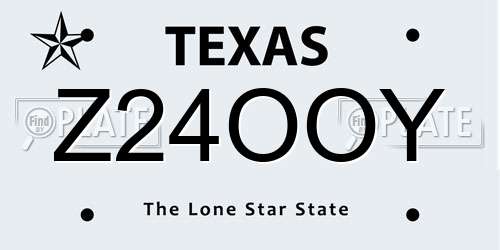 Z24OOY Texas License Plate