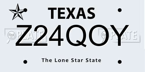Z24QOY Texas License Plate