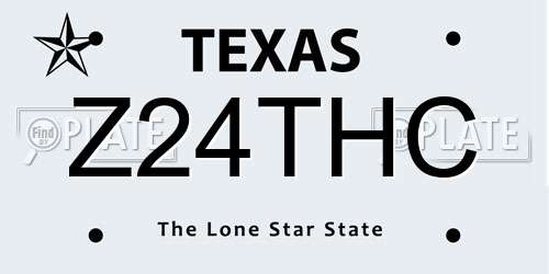 Z24THC Texas License Plate