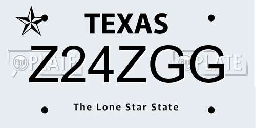 Z24ZGG Texas License Plate